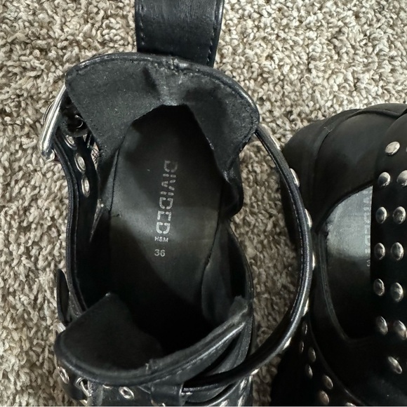 H&M Black Studs Shoes Size 6 - Picture 3 of 12